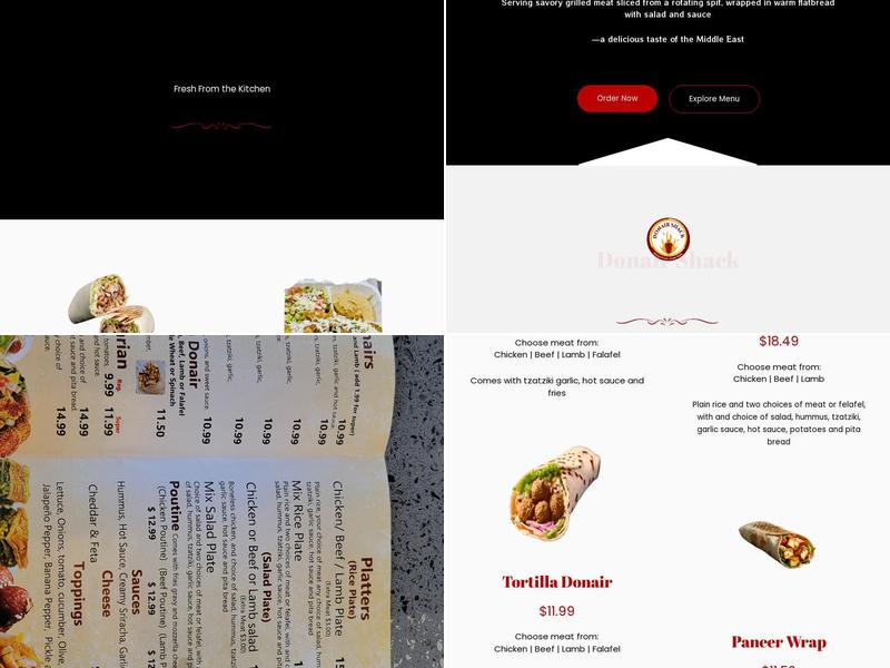 Donair Shack . Menu