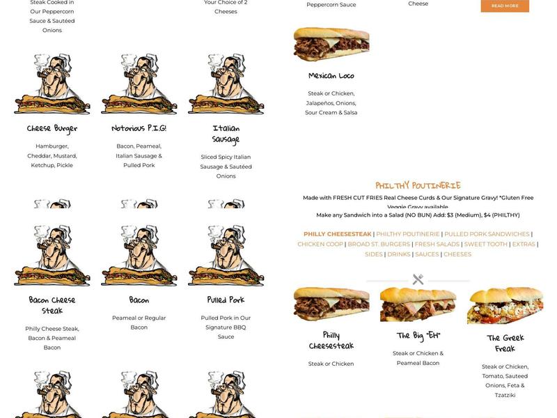 Philthy Philly's Menu