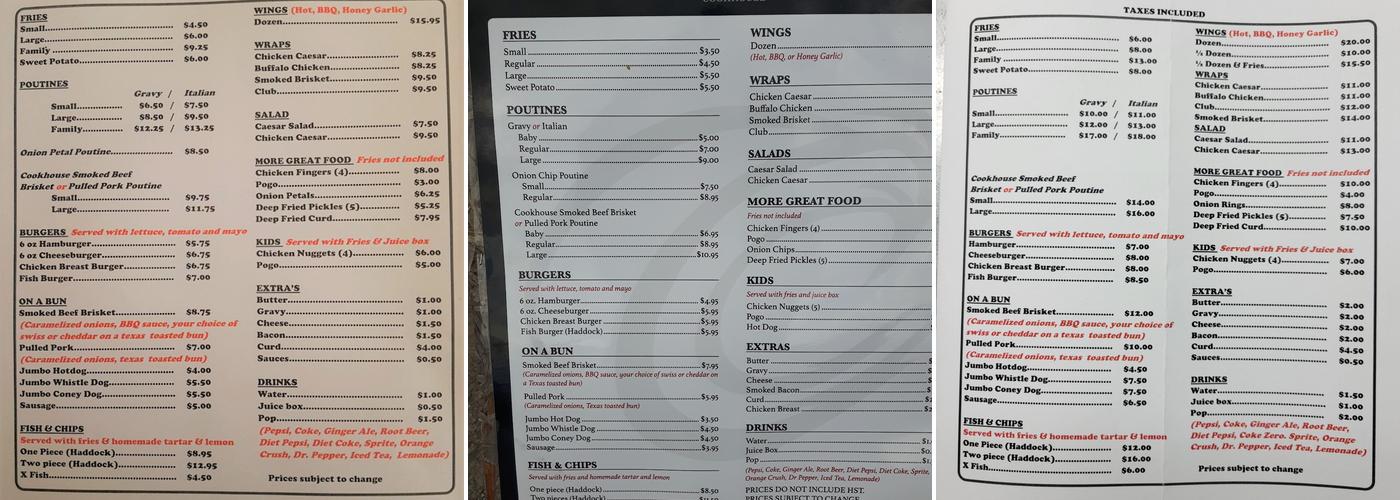 Charleston Cookhouse Chip Truck Menu