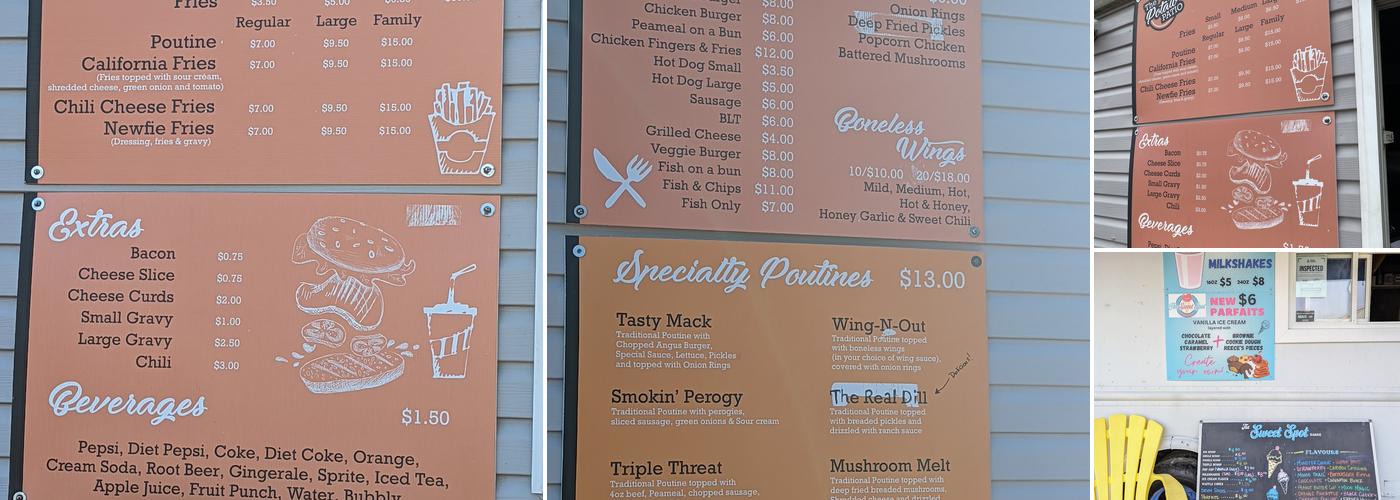 The Potato Patio Menu