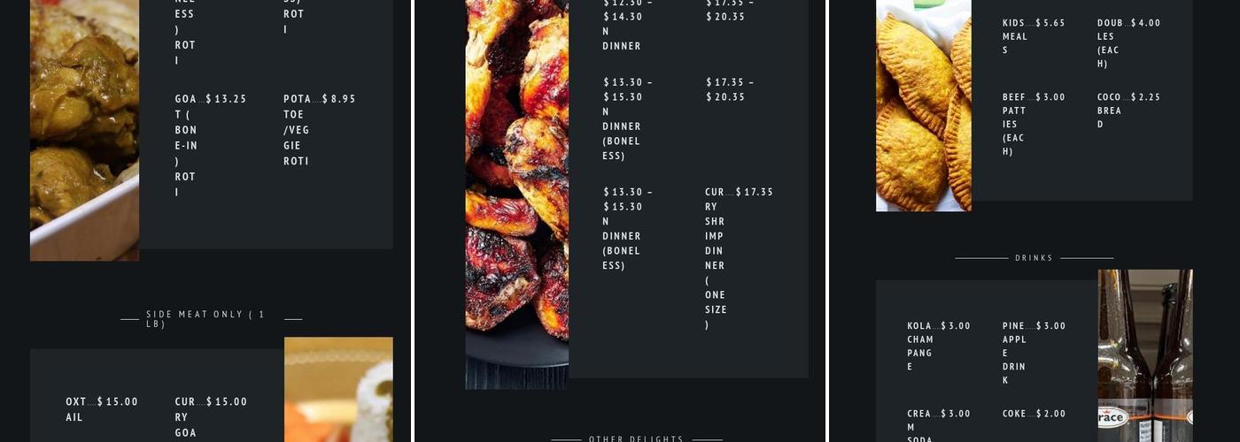 The Caribbean Express Menu