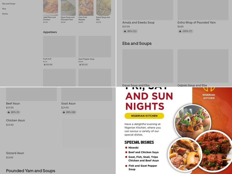 Nigerian Kitchen in Barrie Menu