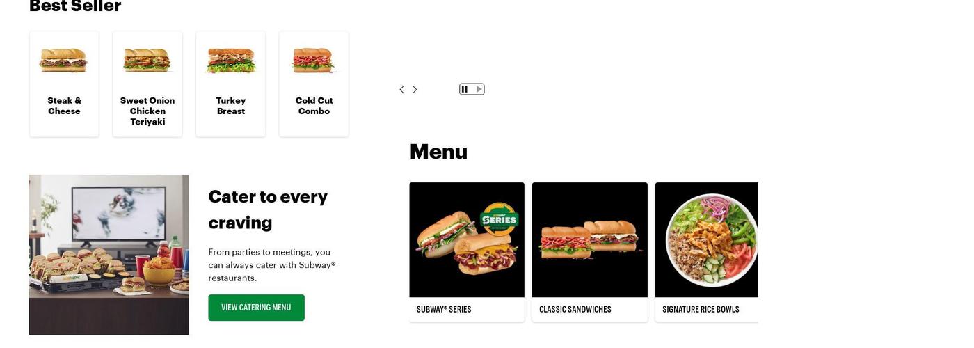Subway Menu
