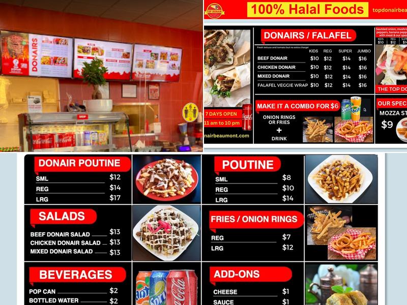 Top Donair Beaumont Menu