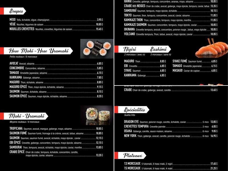 Ruby Sushi Express! Menu