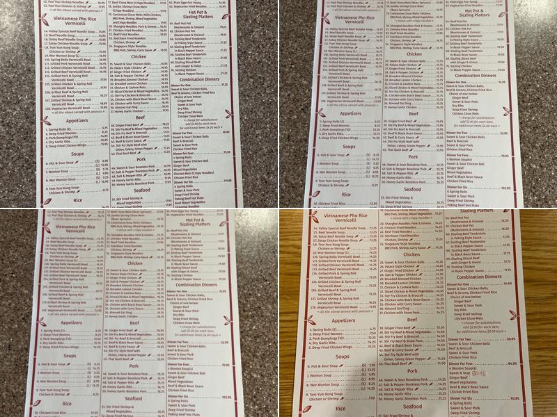 Happy Valley Restaurant Menu