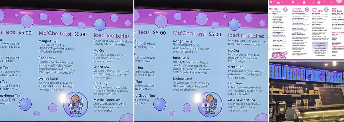 Mo'Cha Bubble Tea-Dewside Menu