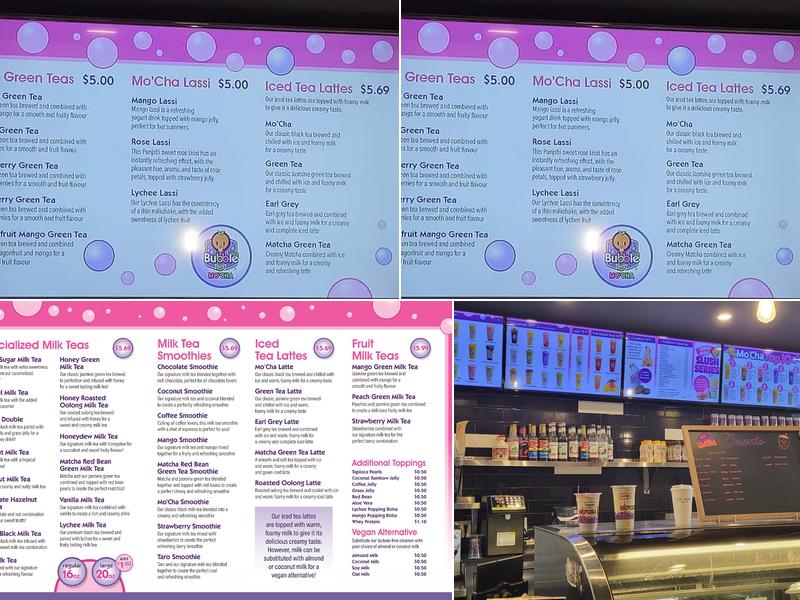 Mo'Cha Bubble Tea-Dewside Menu