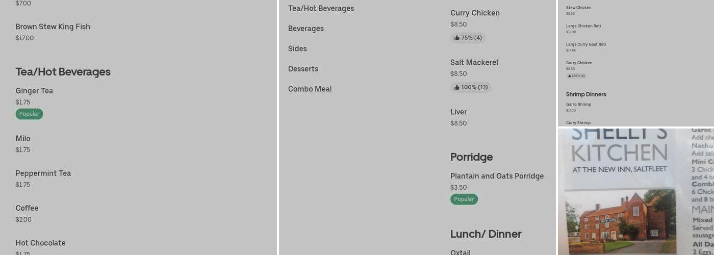 Shelly's Kitchen Menu