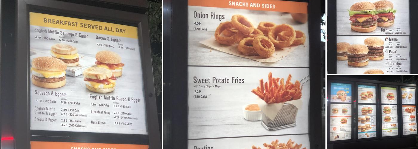 A&W Canada Menu