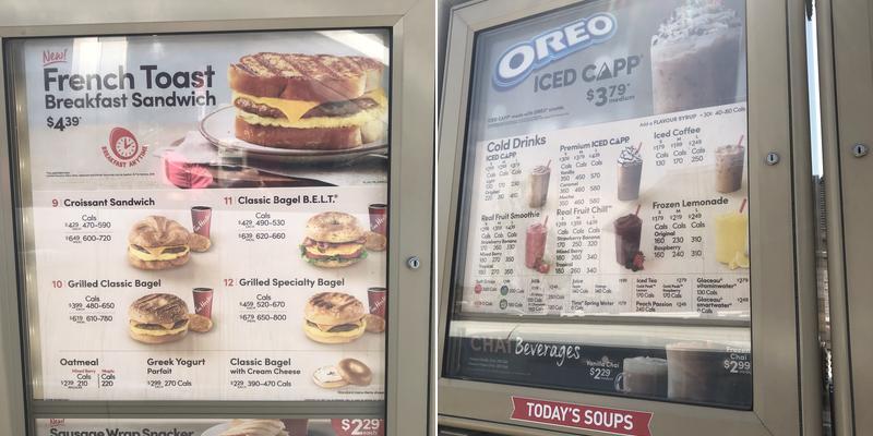 Tim Hortons Menu