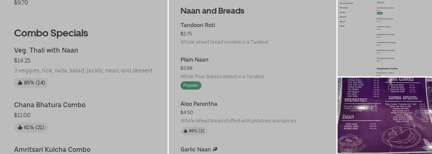 Doaba Sweets & Restaurant Menu