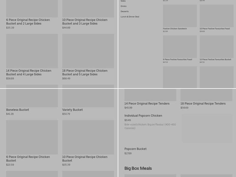 KFC Menu