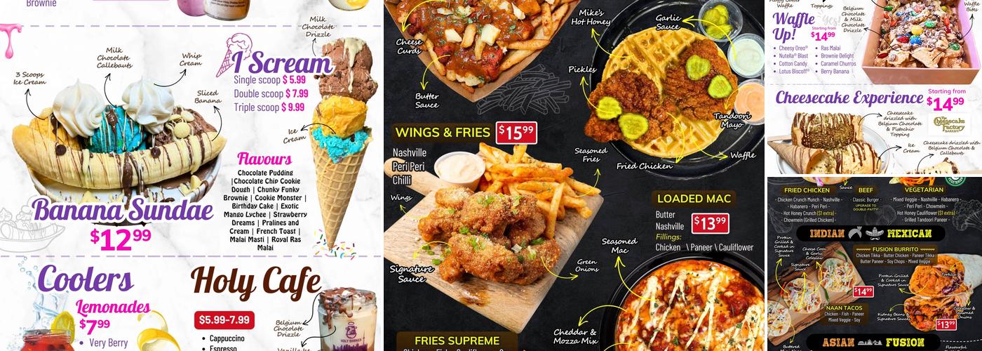 Holy Shakes Burlington Menu