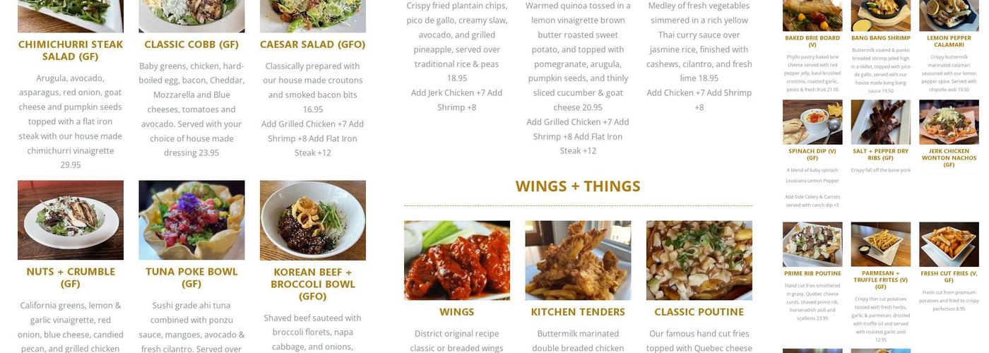 District Kitchen + Bar Menu