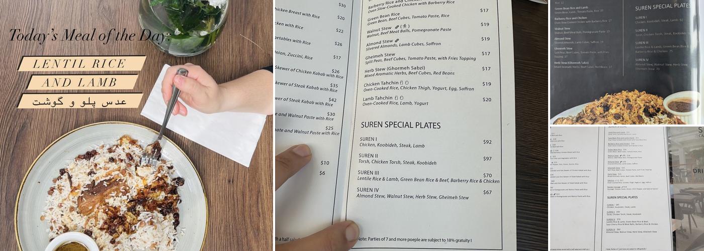 Suren Persian cuisine Menu