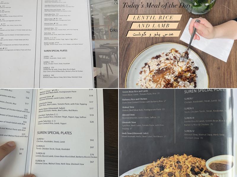 Suren Persian cuisine Menu