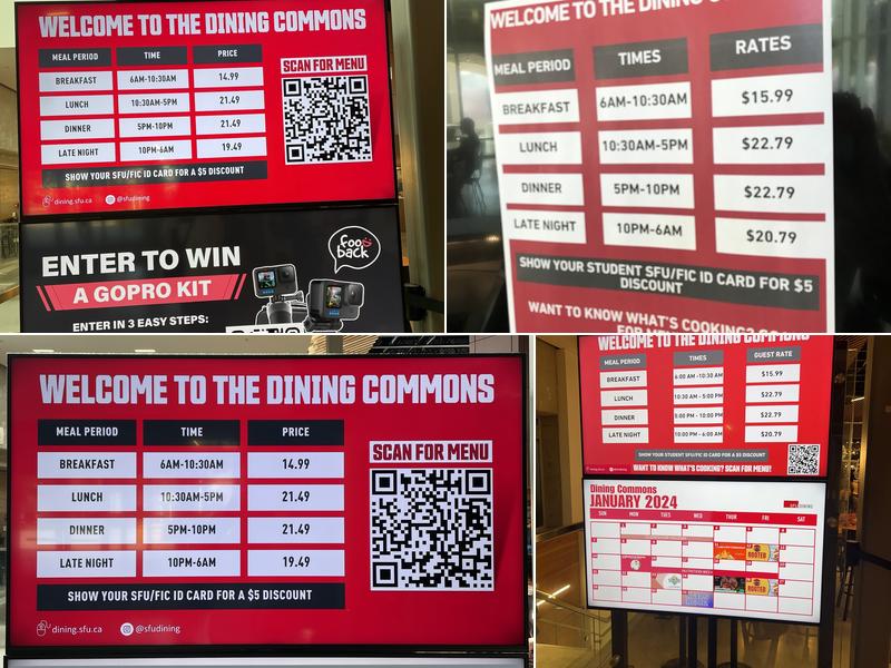 SFU Dining Commons Menu