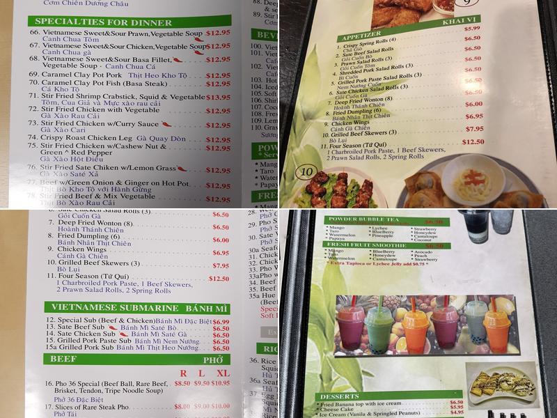 Pho 36 Menu
