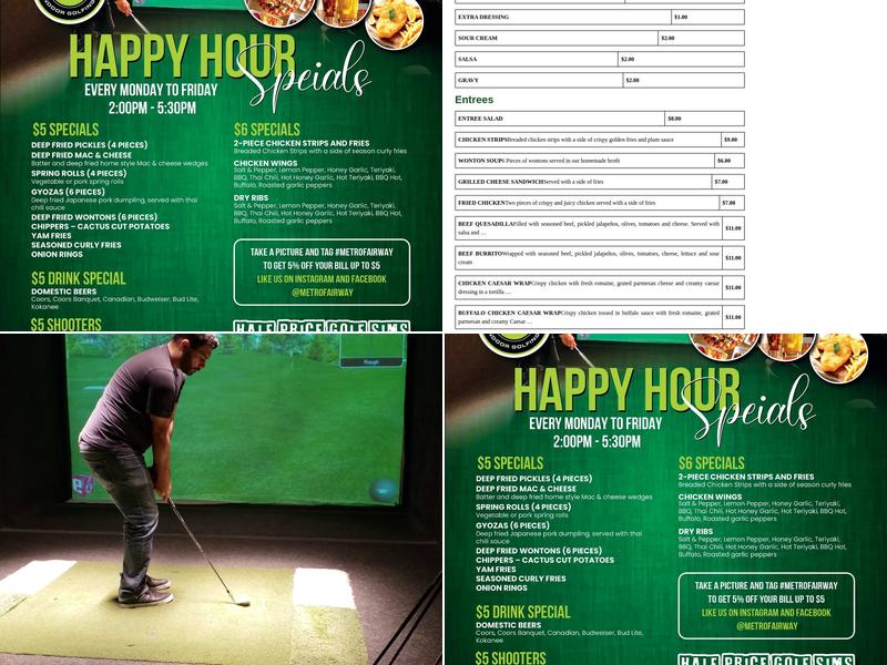 Metro Fairway Indoor Golfing Menu