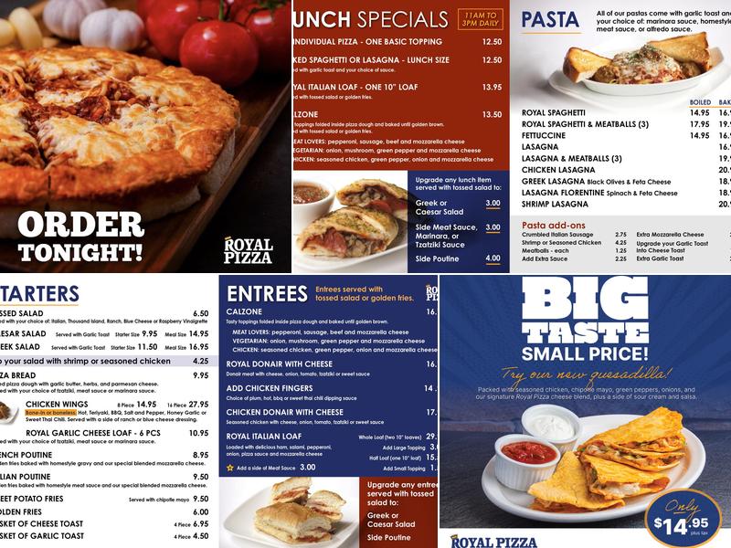 Royal Pizza (Crowfoot) Menu