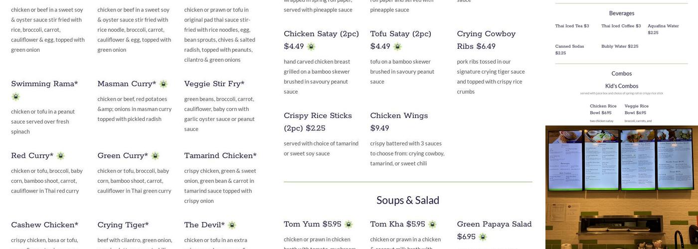 Tuk Tuk Thai - Shawnessy Menu