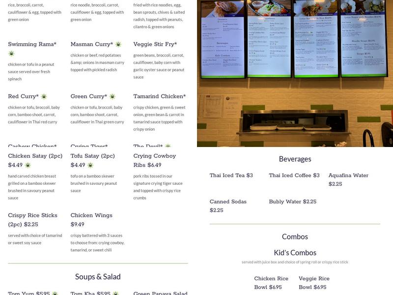 Tuk Tuk Thai - Shawnessy Menu