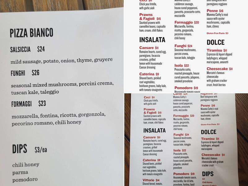 Pizza Mercato Menu