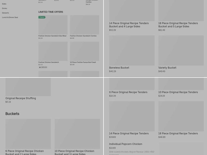 KFC Menu