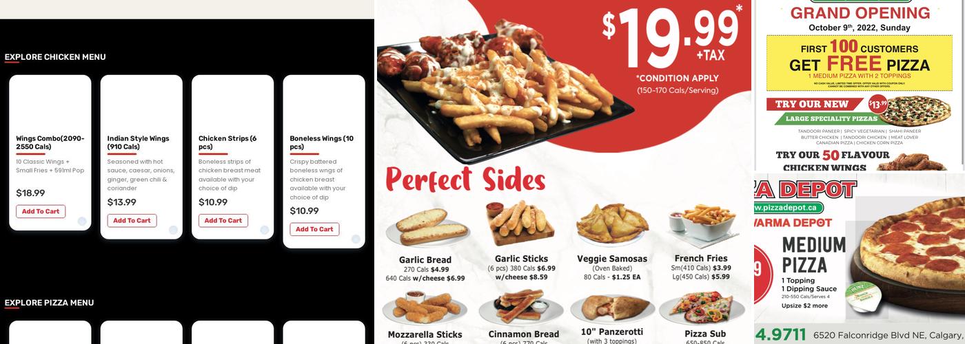 PiZZA DEPOT Menu