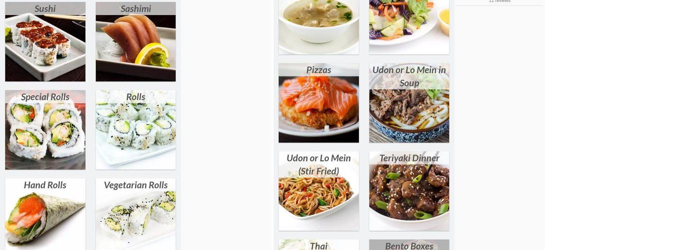 Fusion Sushi Parking Menu