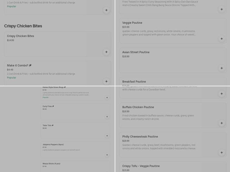 Bawk Bawk Chicken & Poutine Menu