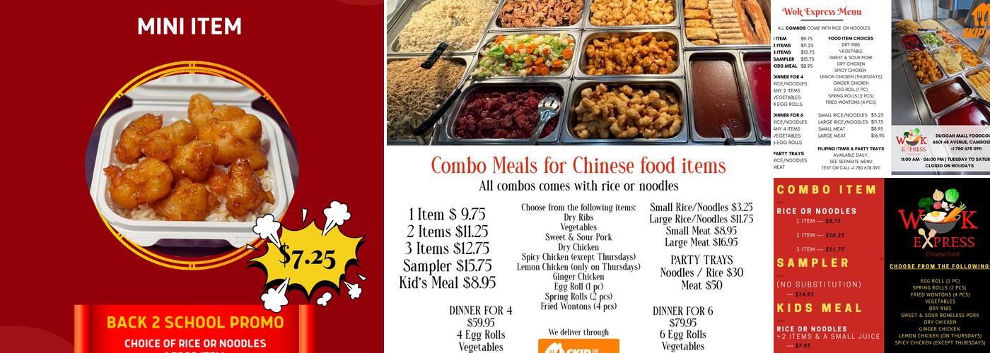 Wok Express Camrose Menu