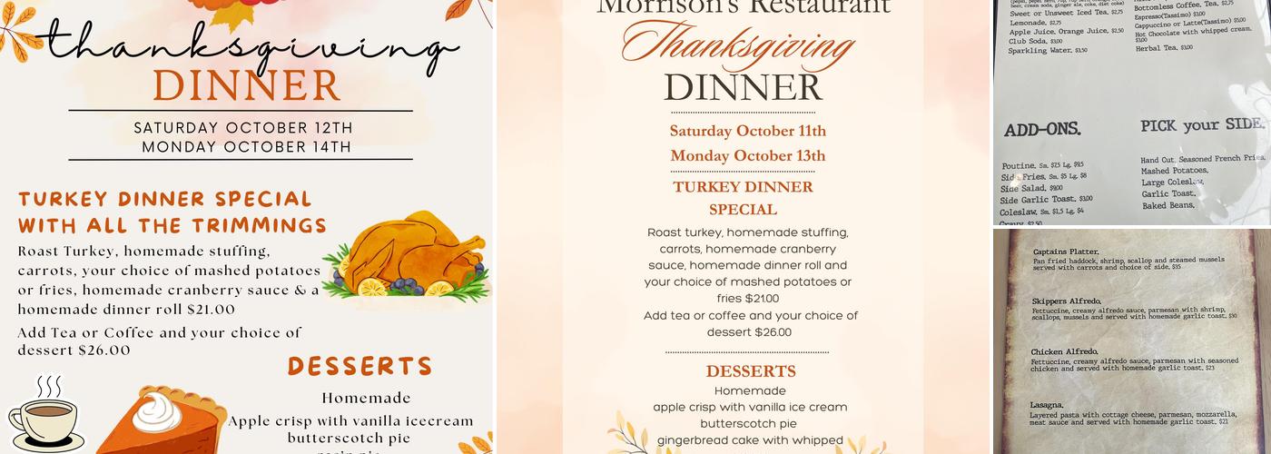 Morrison's Restaurant Menu