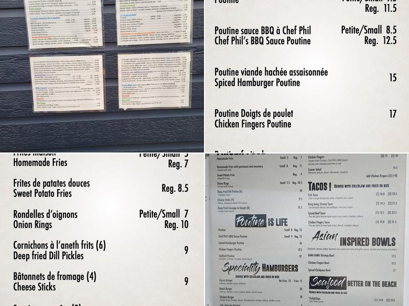 Chez Phil's Kitchen Menu