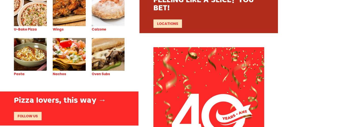 Pizza Shack Menu