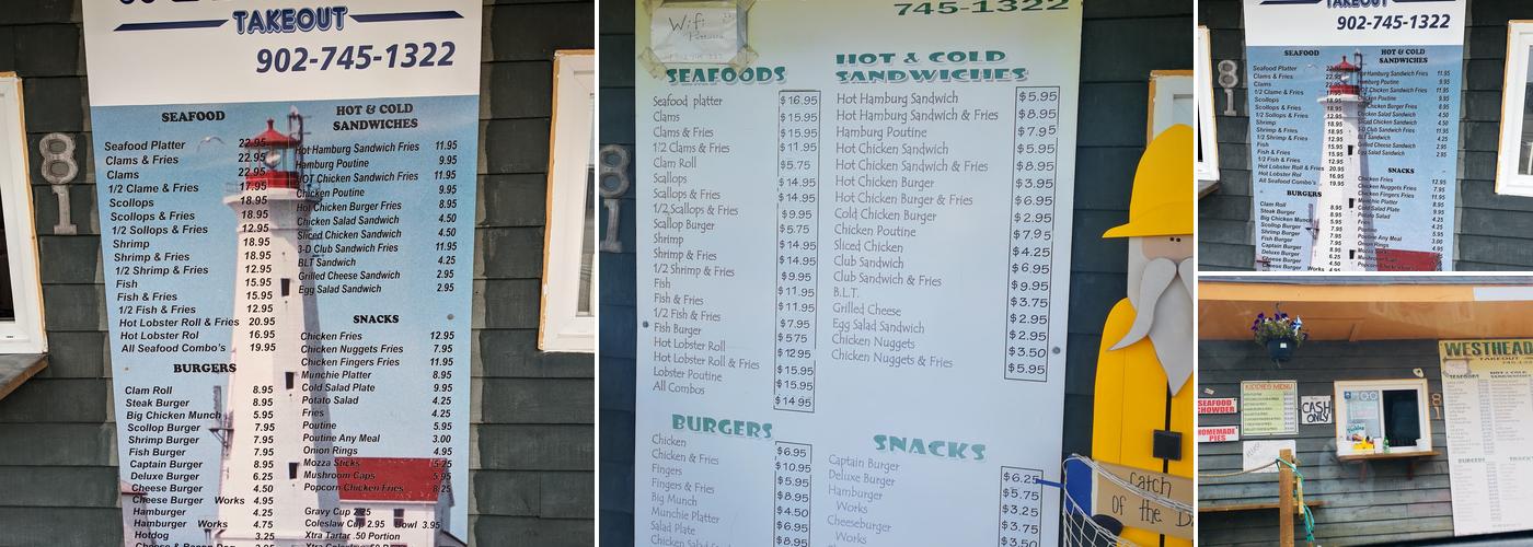 West Head Takeout Menu