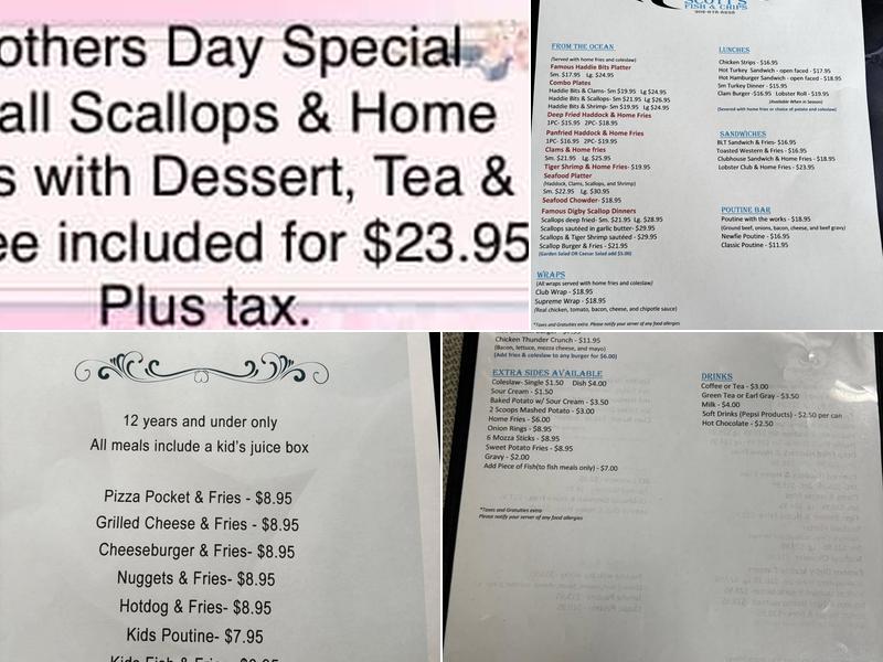 Scott's Fish & Chips Menu