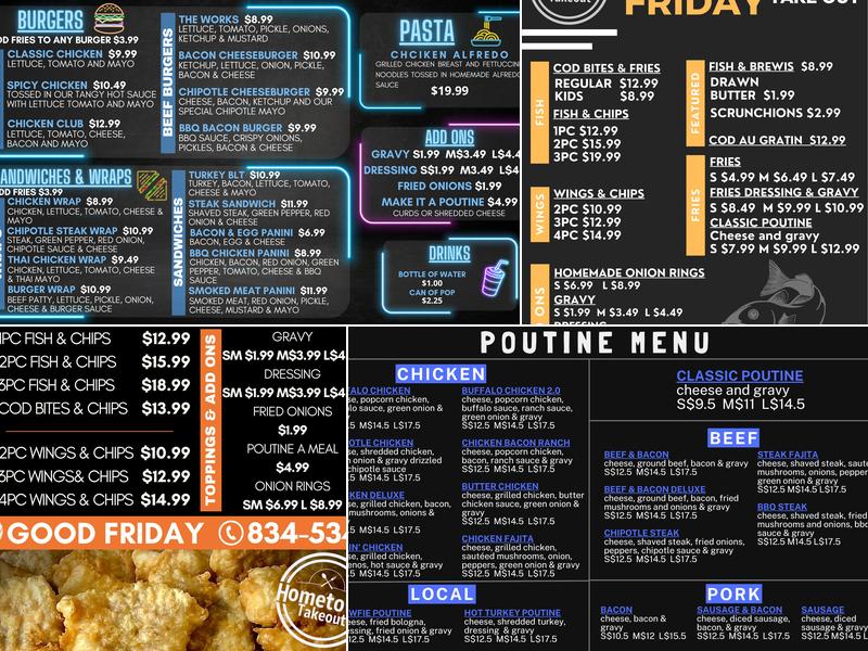 Hometown Takeout Menu