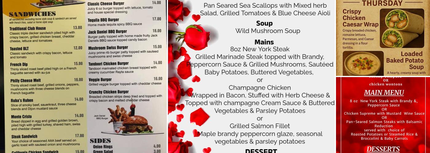 Don's Diner Menu