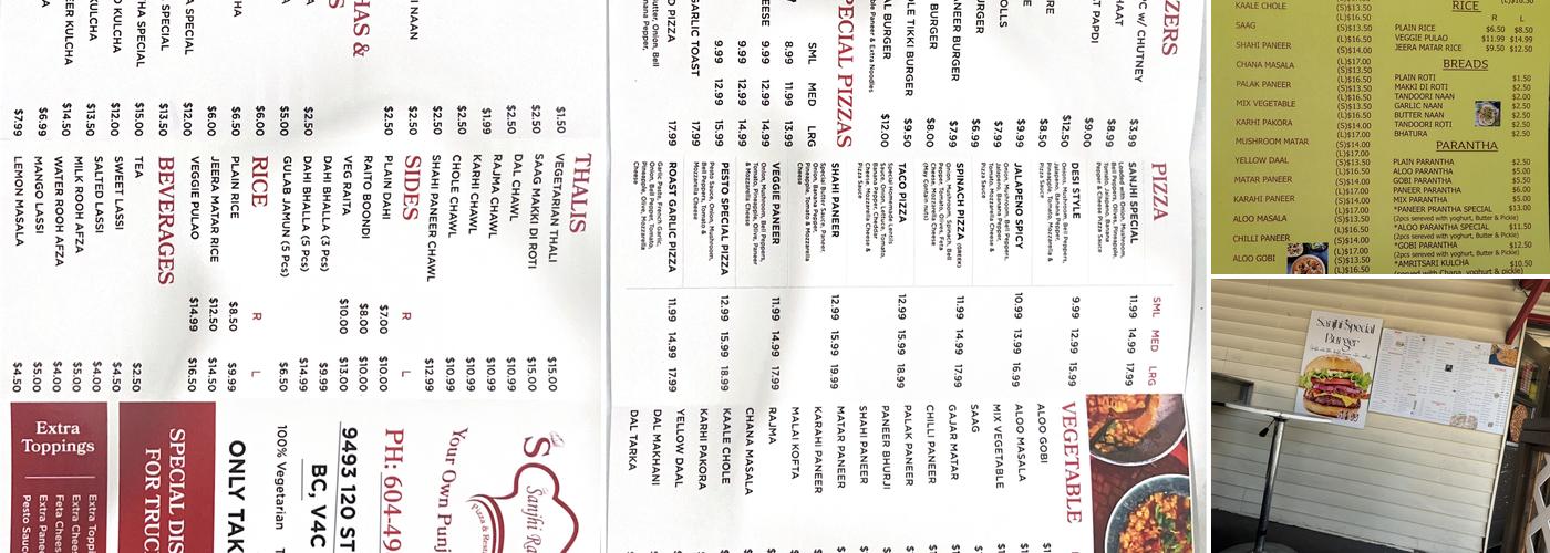 Sanjhi Rasoi Menu