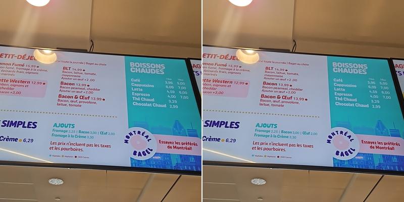 cafe montreal bagel Menu