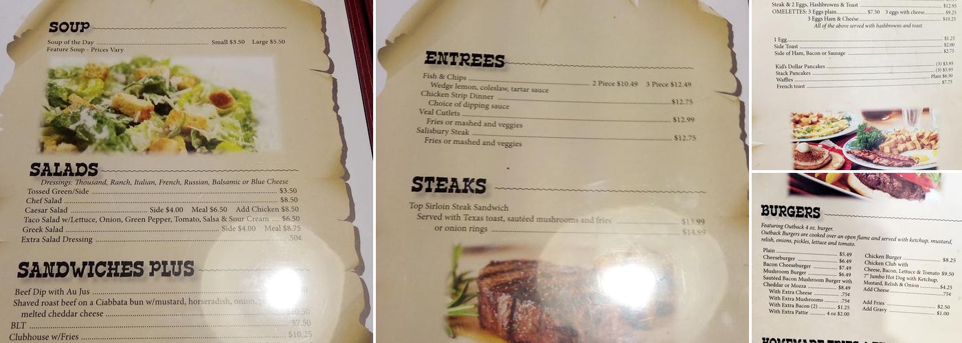 Outback Country Kitchen Menu