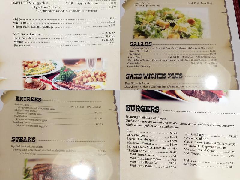 Outback Country Kitchen Menu