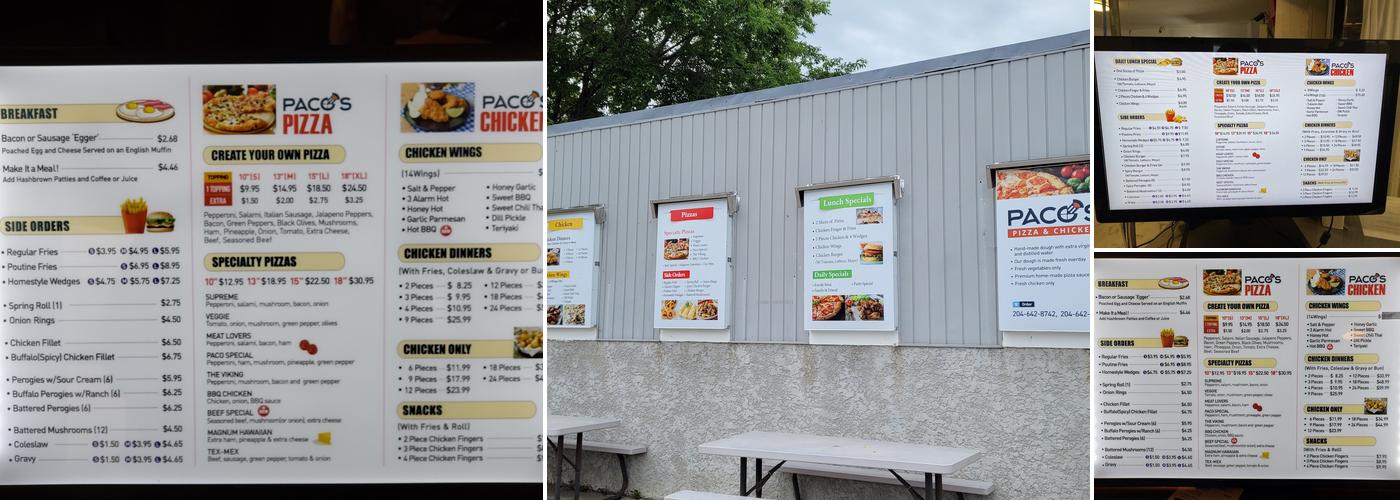 G & C / Pacos Pizza & Chicken Menu