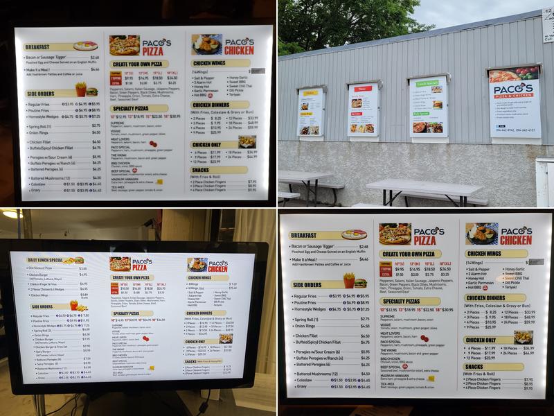 G & C / Pacos Pizza & Chicken Menu