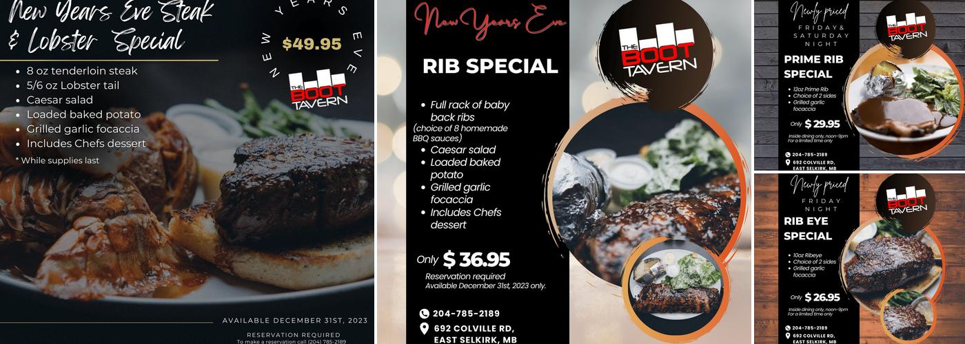 The Bronze Boot Tavern Menu