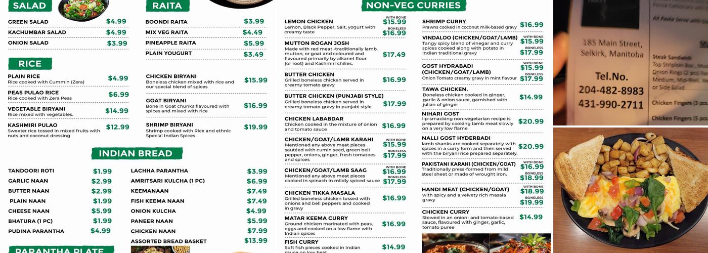 Red Chillis Selkirk Menu