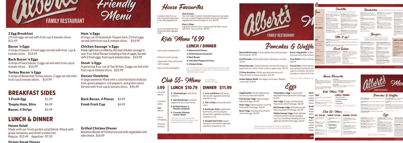Albert’s Menu