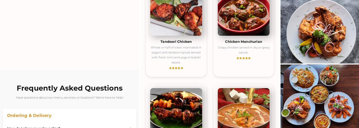 Choice of India Menu